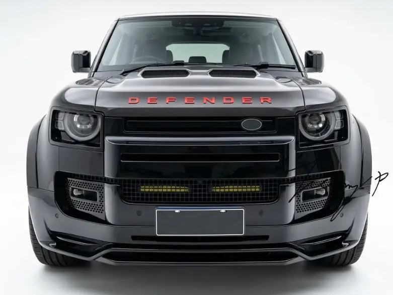 Land Rover Defender L663 90 & 110 2020+ Gloss Black Front Bumper Splitter Lip Spoiler Body Kit