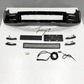 Gloss black front lip splitter lower bumper kit installed on a 2020-2025 Land Rover Defender L663