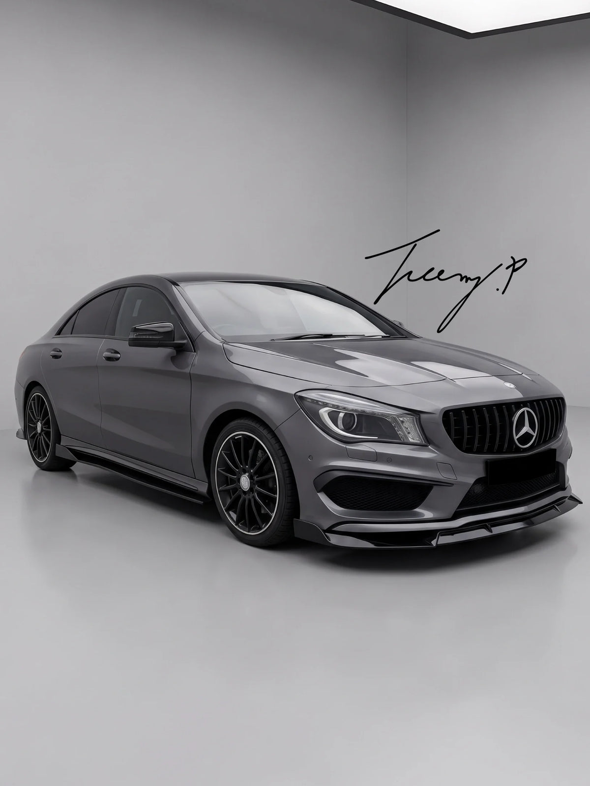 Mercedes CLA Class W117 C117 2016-2019 CLA45 AMG style gloss black front bumper chin splitter lip spoiler upgrade