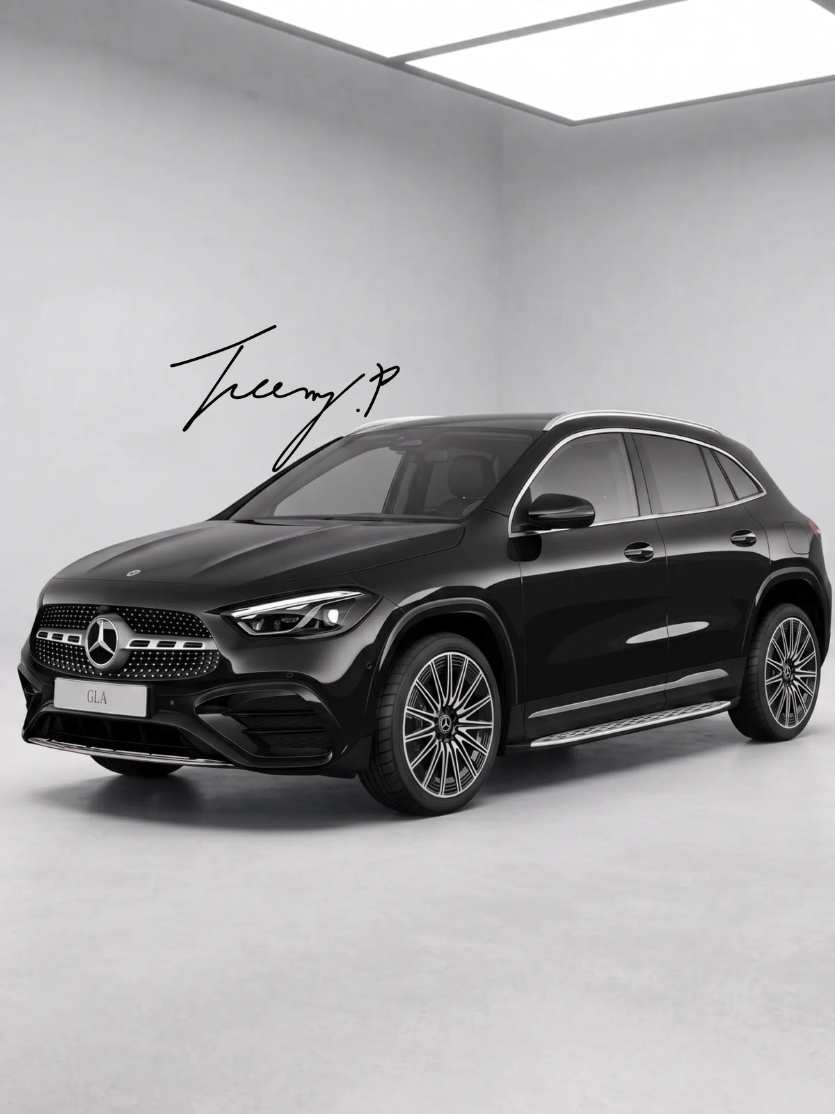 Mercedes GLA H247 2020-2026 OE style black and silver aluminum running boards side steps pair with anti-slip tread