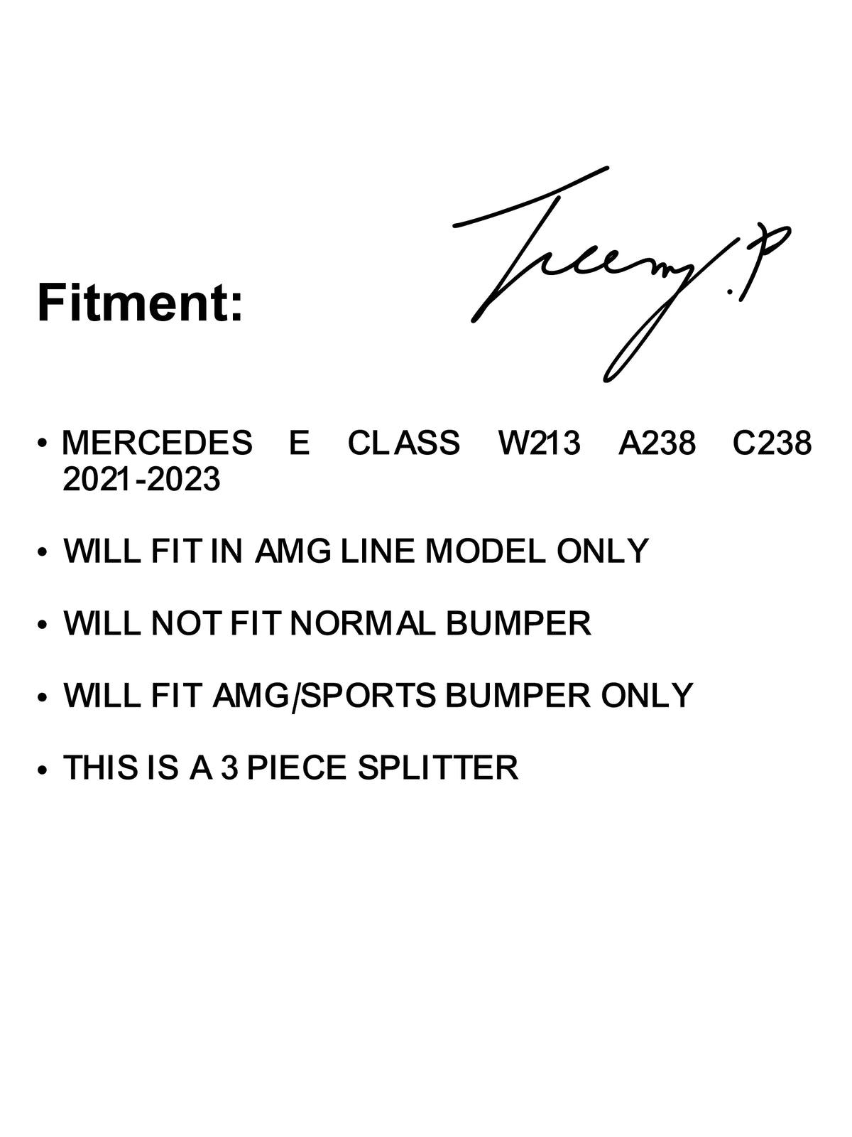 Gloss black front bumper chin lip splitter spoiler for facelift 2021–2023 Mercedes-Benz E-Class W213, S213, C238, and A238 AMG Line