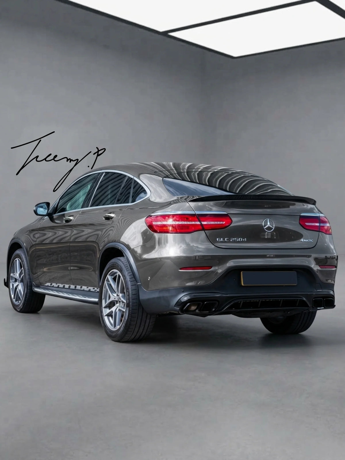 Mercedes GLC C253 Coupe (2016+) AMG GLC63 Style Rear Diffuser with Black Pipes