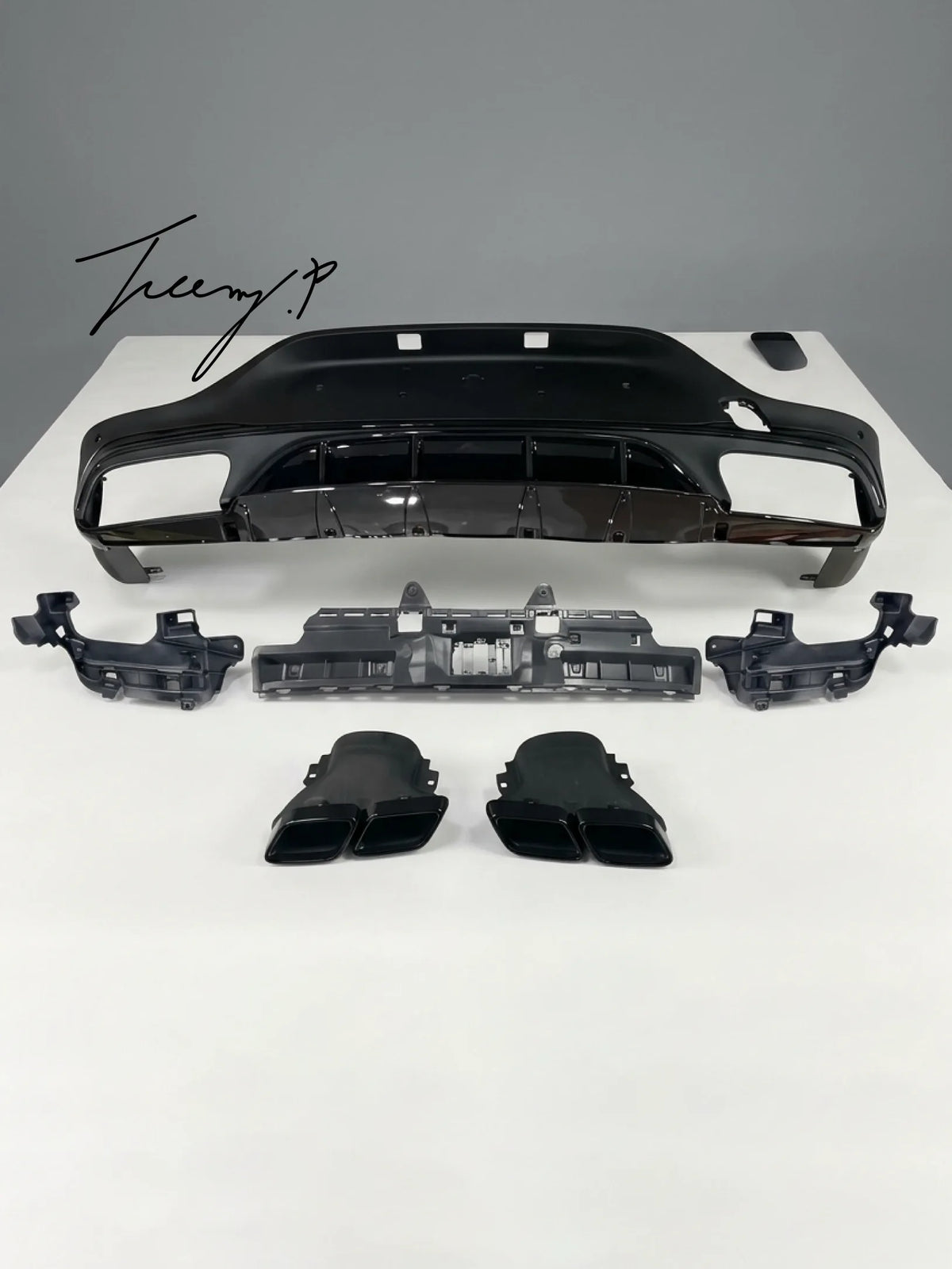Mercedes GLC C253 Coupe (2016+) AMG GLC63 Style Rear Diffuser with Black Pipes