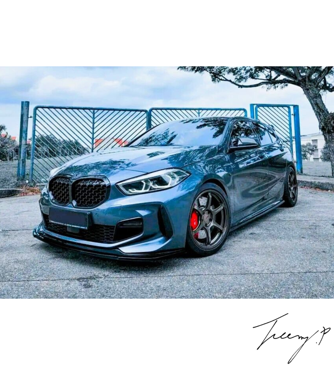 BMW 1 SERIES F40 2019 - 2023 BLACK FRONT SPLITTER SPOILER BODYKIT