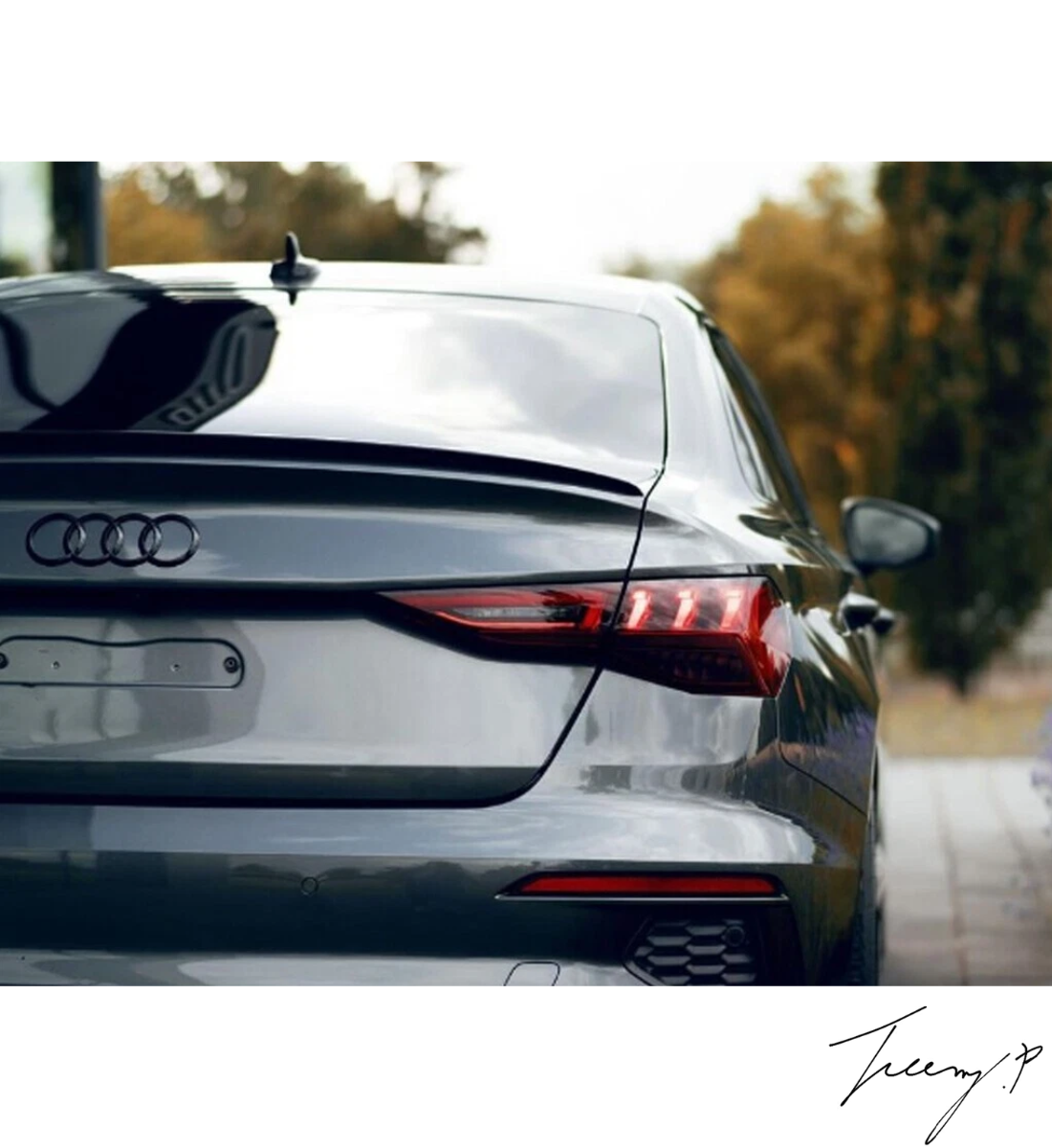 Audi A3 8Y Sedan (2021+) Rear Gloss Black S3 Style Boot Lip Spoiler Wing