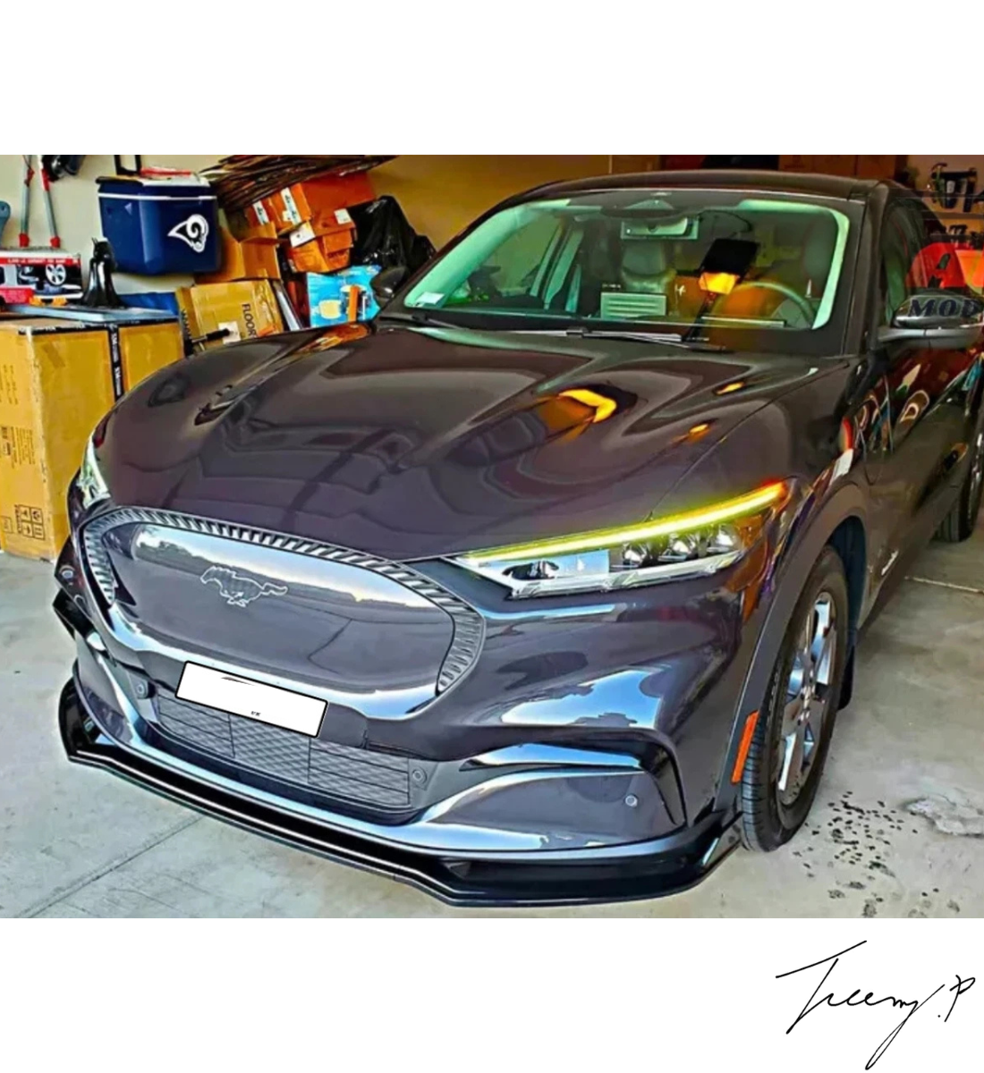 Ford Mustang Mach E (2021+) Front Spoiler Lip Splitter Body Kit Gloss Black