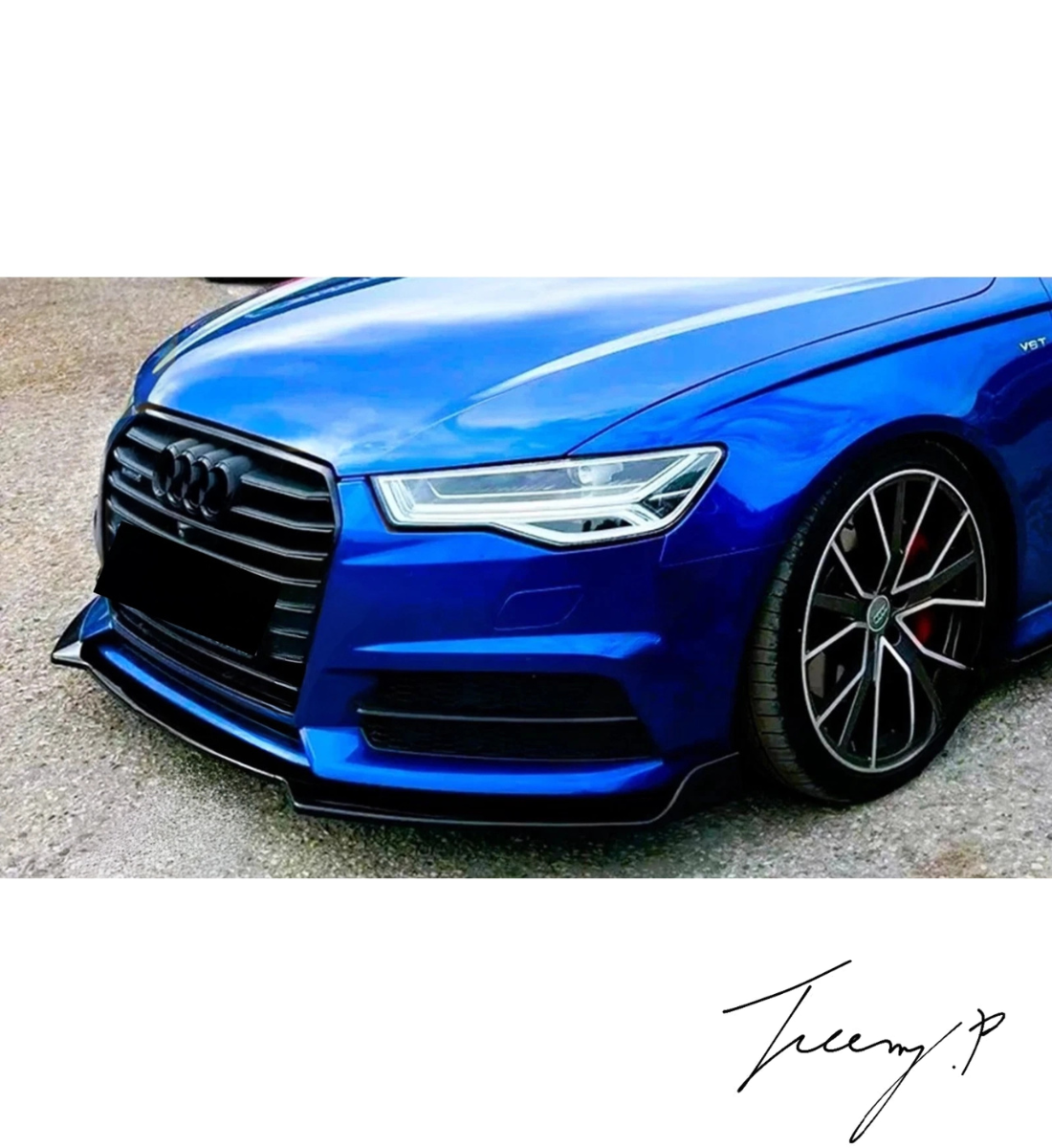 Audi A6 C7 (2014-2018) S-Line Front Bumper Lip Spoiler / Splitter – Gloss Black