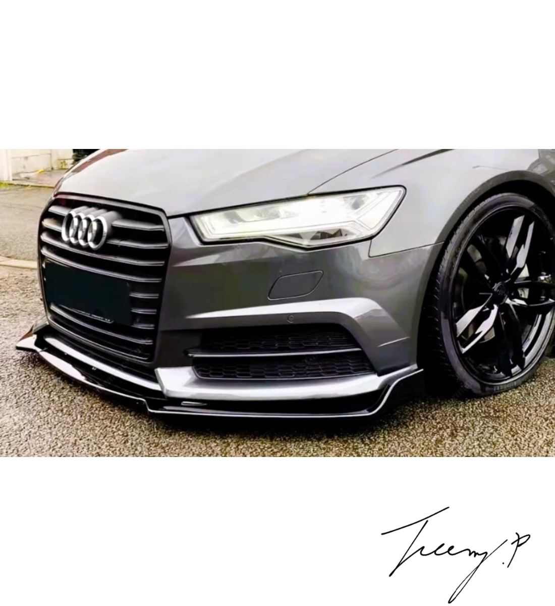 Audi A6 C7 (2014-2018) S-Line Front Bumper Lip Spoiler / Splitter – Gloss Black