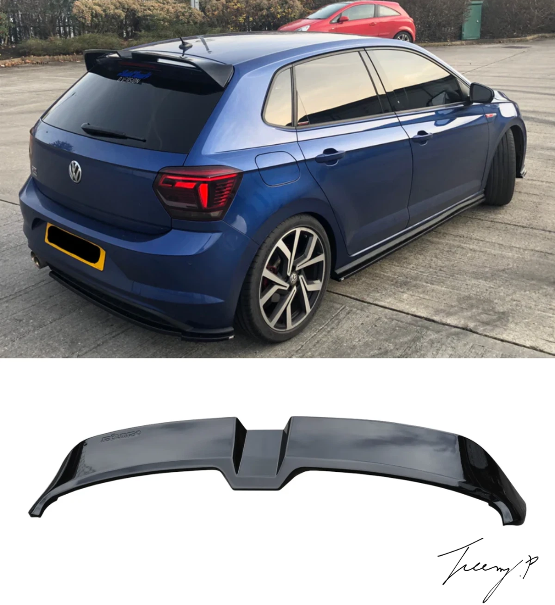 VW POLO 2011 - 2018 GLOSS BLACK OETTINGER STYLE REAR ROOF SPOILER BODYKIT