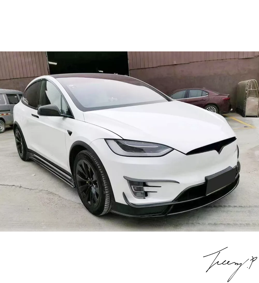 Tesla Model X (2016+) Real Carbon Fiber Side Skirt Extension Blades