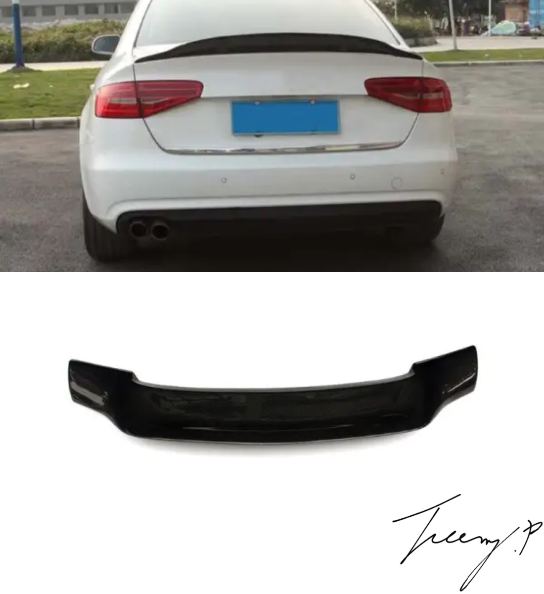 AUDI A4 (2009-2016) Gloss Black R Style Rear Boot Spoiler