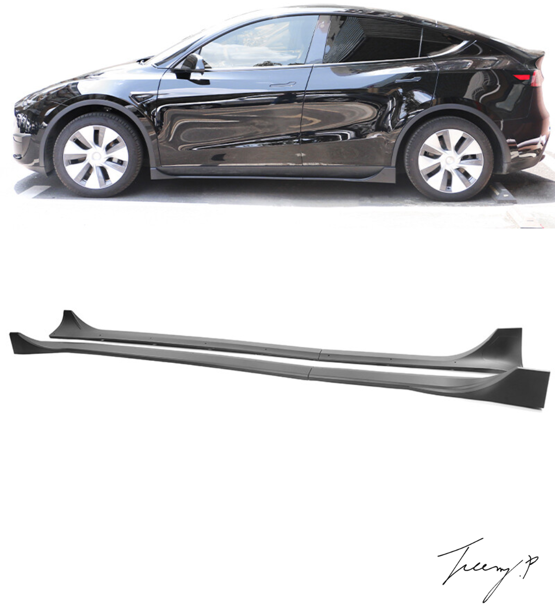Tesla Model Y 2022-2024 Gloss Black Side Skirt