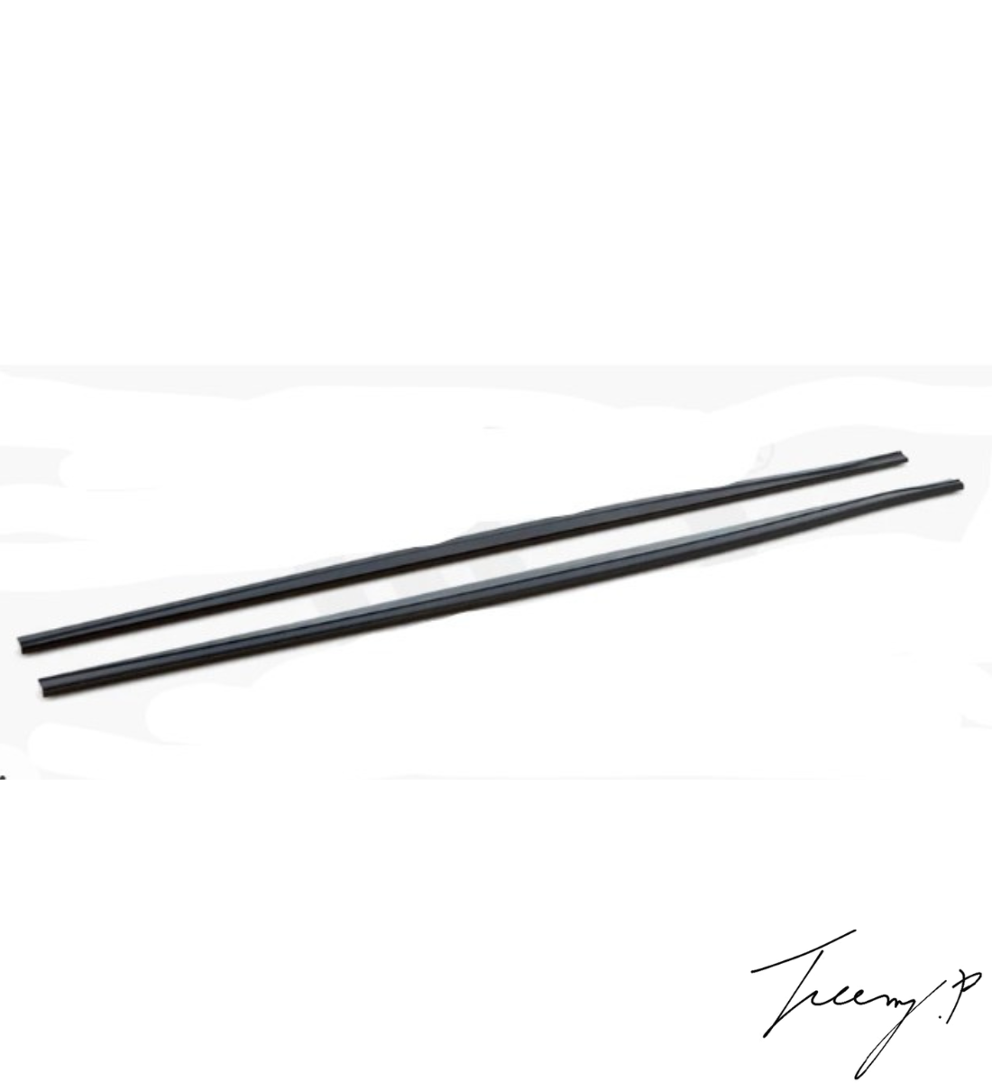 Gloss black side skirt rocker panel extensions installed on a 2015-2020 BMW 1 Series LCI F20 / F21
