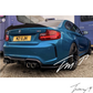 Carbon fiber-look MTC-style rear diffuser splitter installed on a 2015-2020 BMW M2 F87