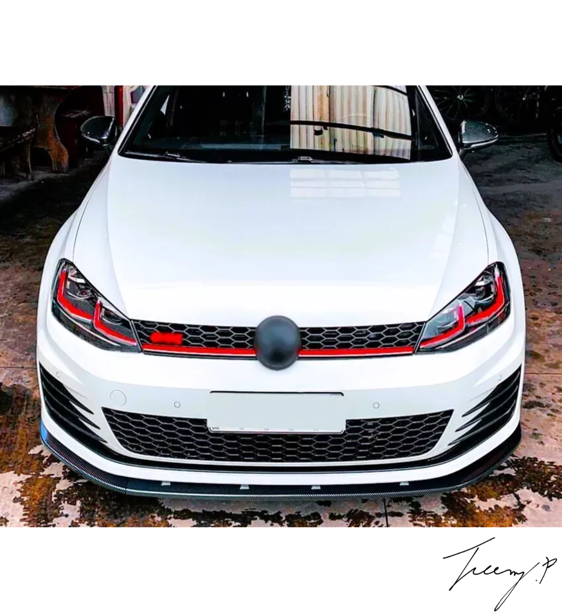 VW Golf MK7 MK7.5 (2013–2020) R GTD GTI GTE R Line Gloss Black Front Splitter Lip