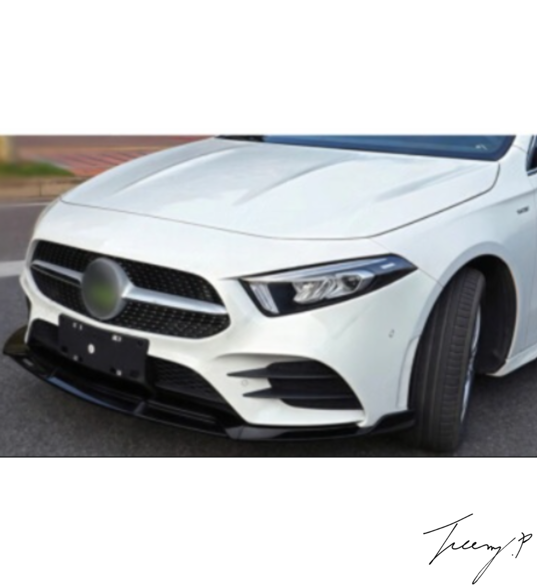 Mercedes A-Class A35 A45 AMG Line (2018+) B Style Front Splitter Spoiler