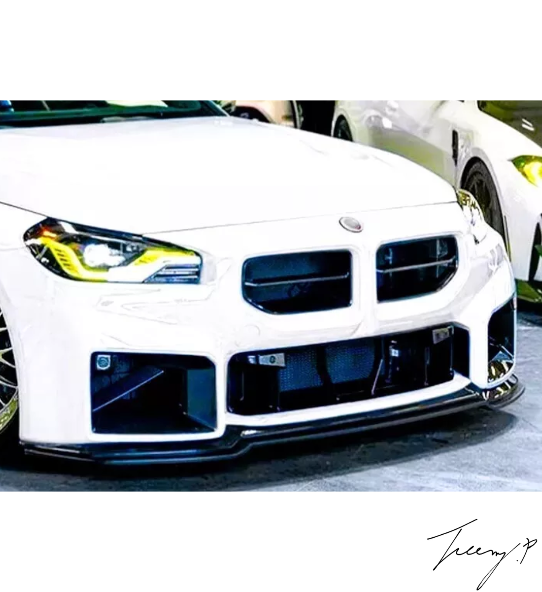 BMW M2 G87 (2023+) M Performance Gloss Black Front Splitter Lip Spoiler Body Kit 
