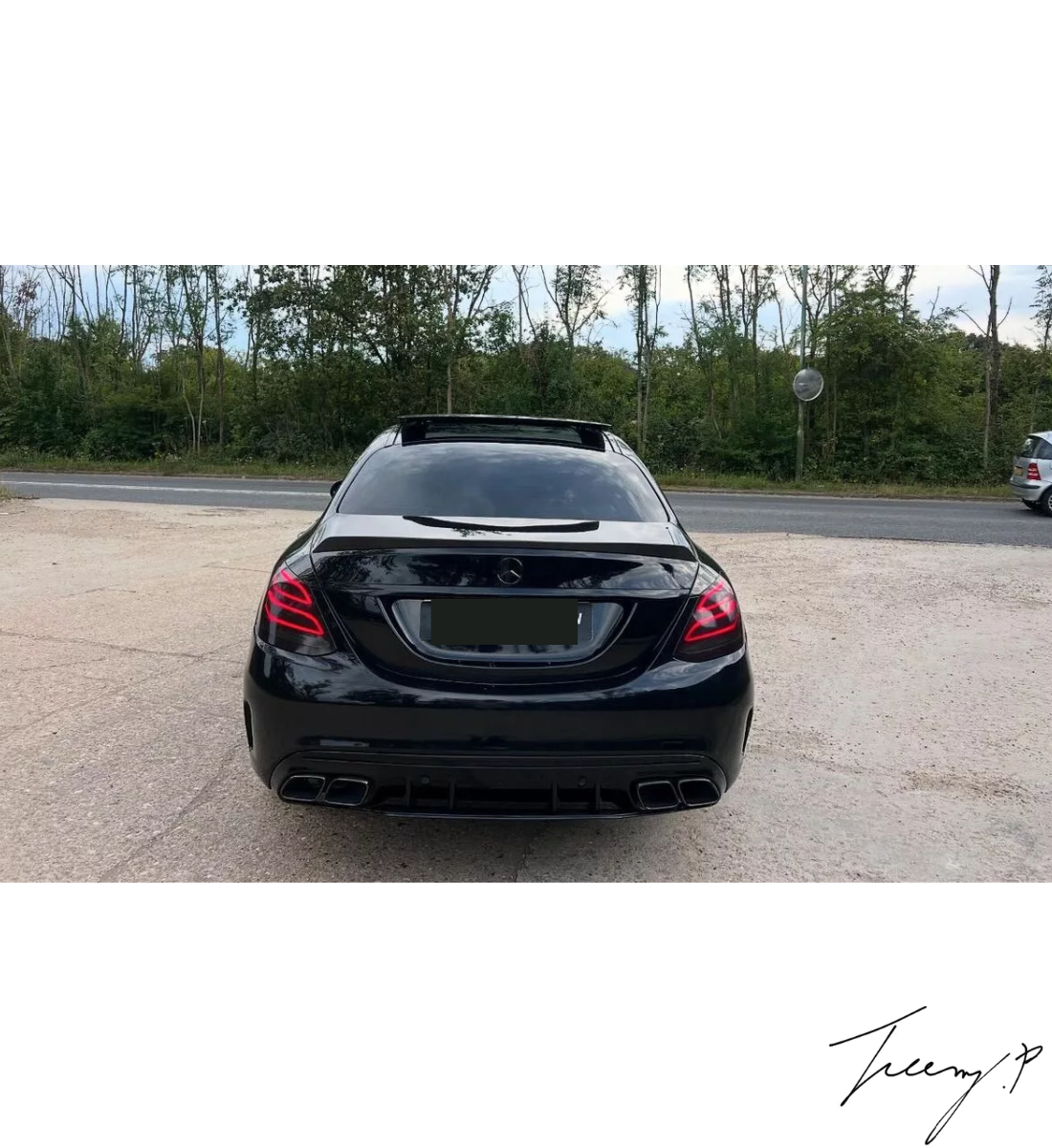 Mercedes C-Class W205 (2014–2019) AMG Style Gloss Black Rear Boot Spoiler OEM Fit 