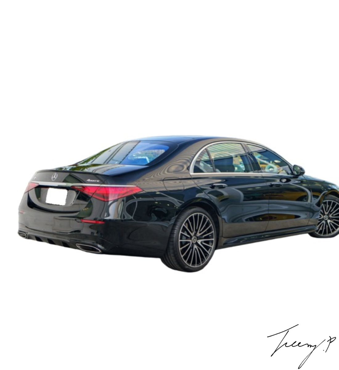 MERCEDES S CLASS W223 2021+ REAR BOOT TRUNK SPOILER WING LIP GLOSS BLACK