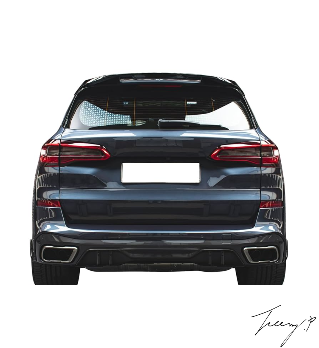 BMW X5 G05 (2019+) M Sport Gloss Black Competition Style Rear Bumper Diffuser