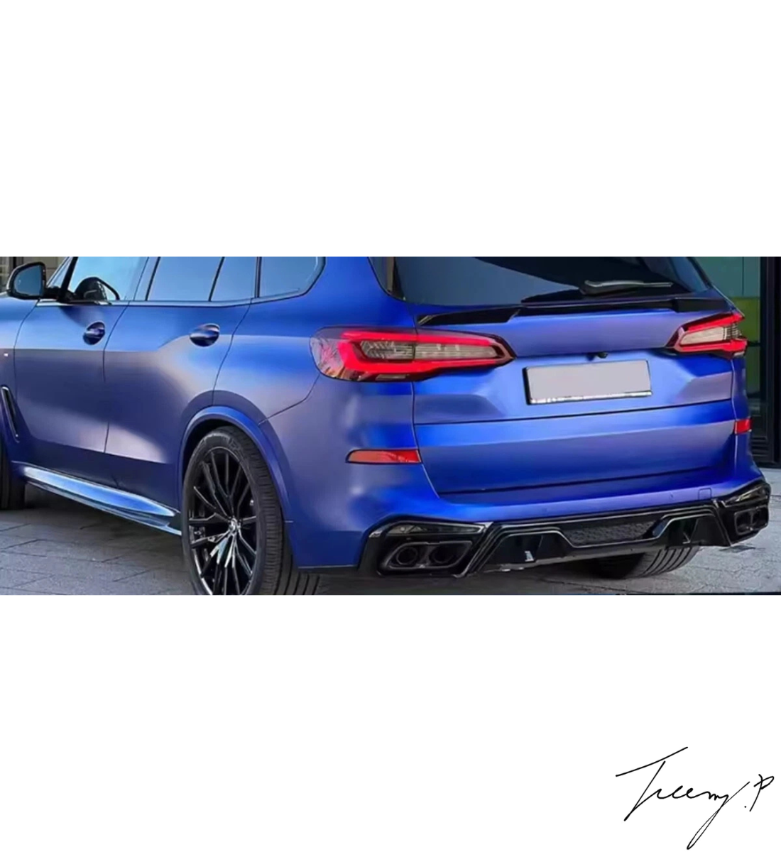BMW X5 G05 (2019+) M Sport Gloss Black Competition Style Rear Bumper Diffuser