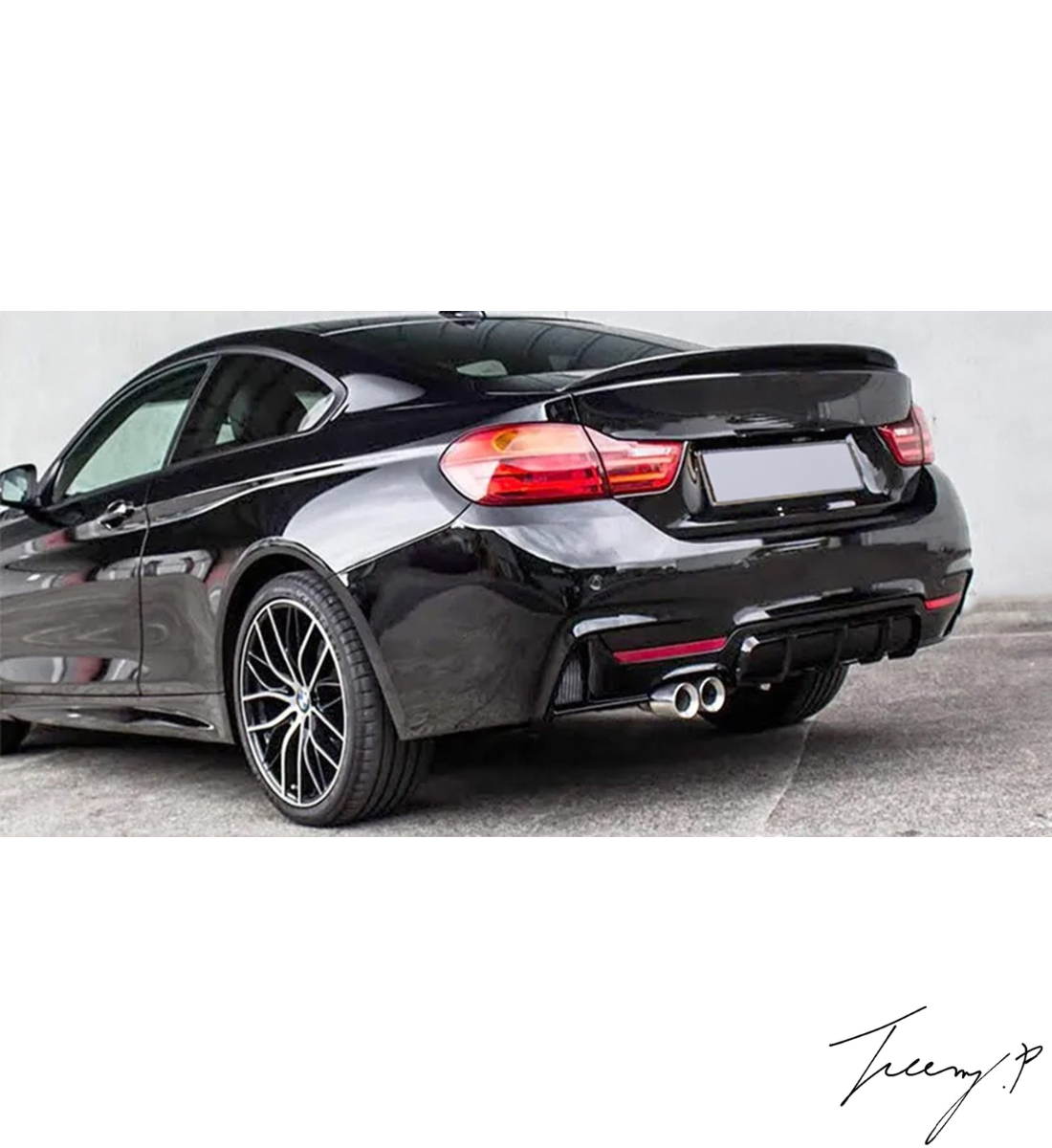 BMW 4 Series F32 F33 F36 (2013-2020) M Sport Rear Diffuser Splitter Matte Black