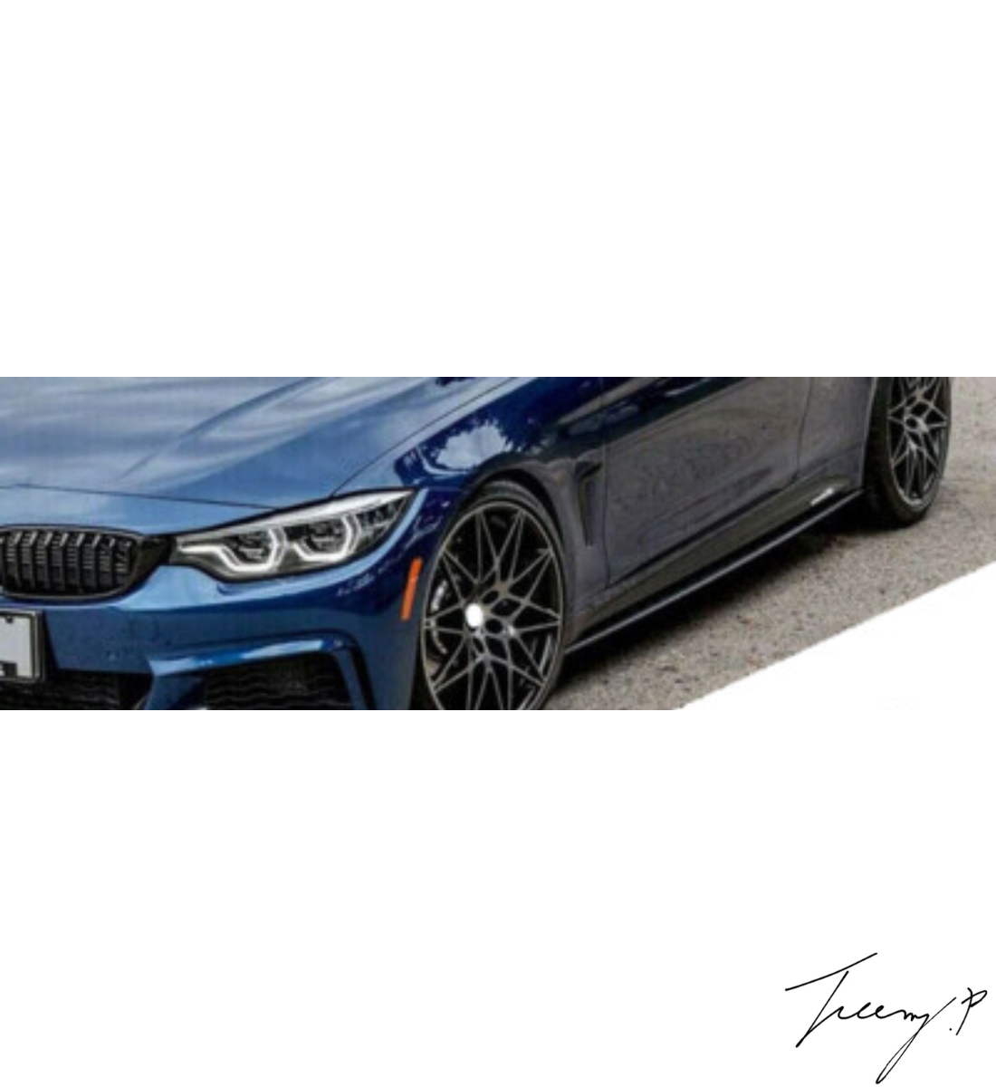BMW 4 Series F32 F33 F36 (2013+) M Sport Side Skirts Extension Lip Carbon Look