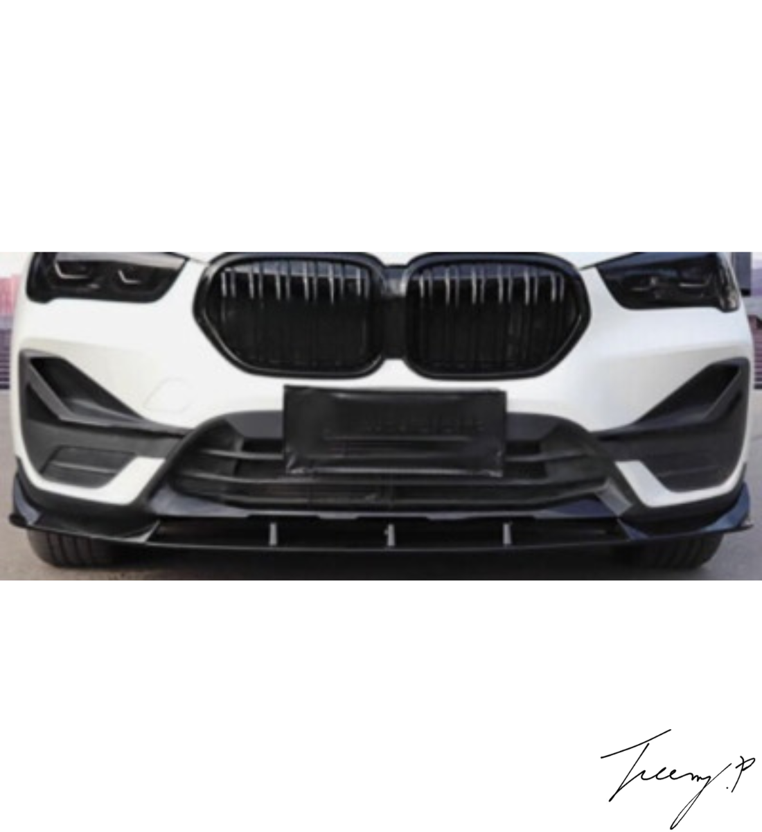 BMW X1 F48 (2015+) M Sport Front Bumper Splitter Lip & Rear Diffuser Gloss Black