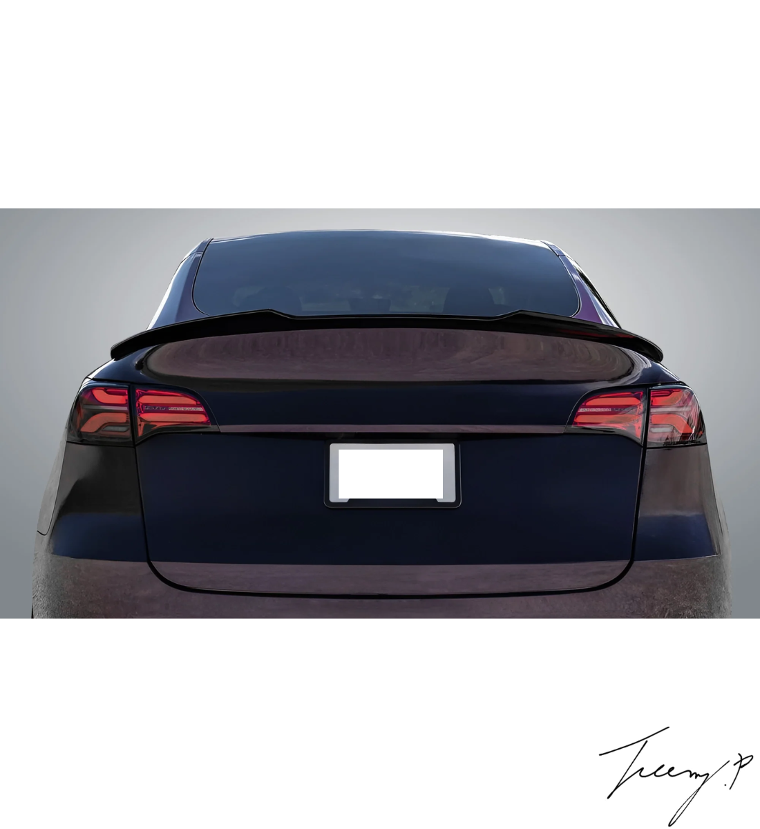 Tesla Model Y (2021+) Balde Style Rear Boot Spoiler Wings Trunk Lip Gloss Black