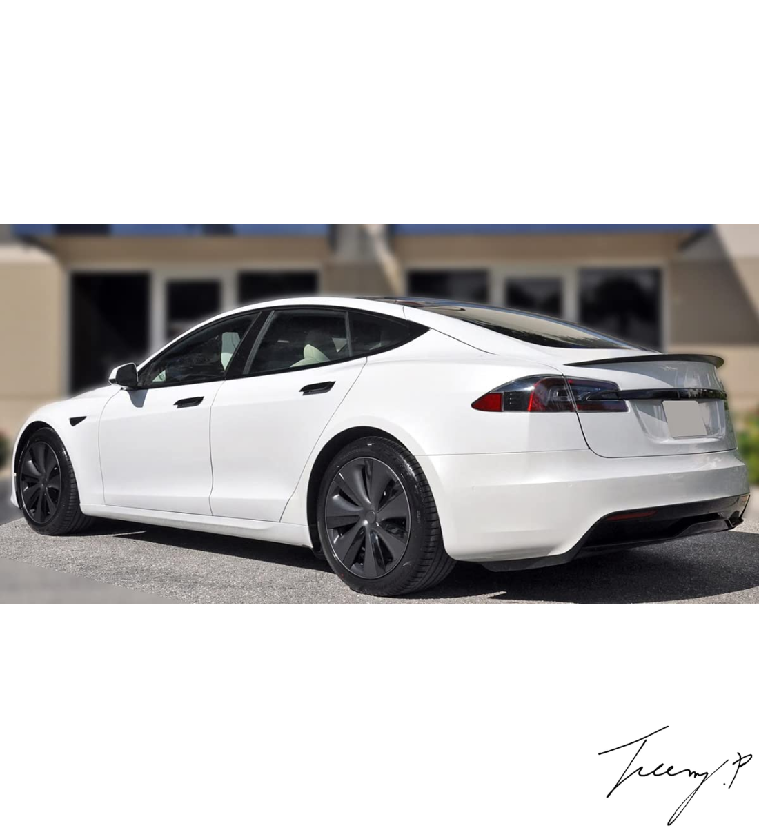 Tesla Model S Sedan (2012–2023) Gloss Black Rear Trunk Boot Lip Spoiler Wing Lip