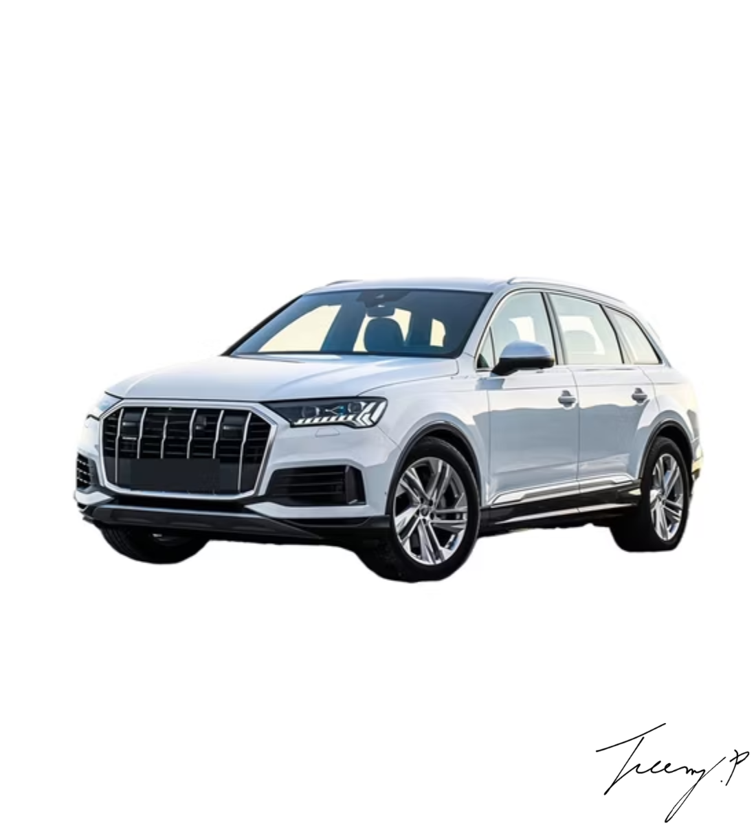 OEM-design aluminum and ABS side step running boards installed on a 2016-2023 Audi Q7 (4M)