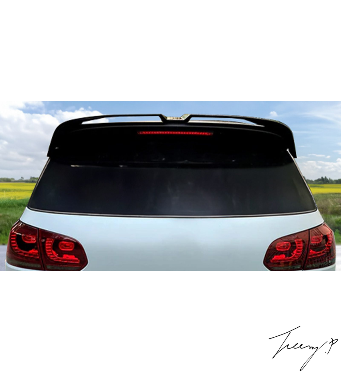 VW Golf MK6 GTI GTE R (2008-2013) Rear Roof Boot Spoiler Oettinger Style Black