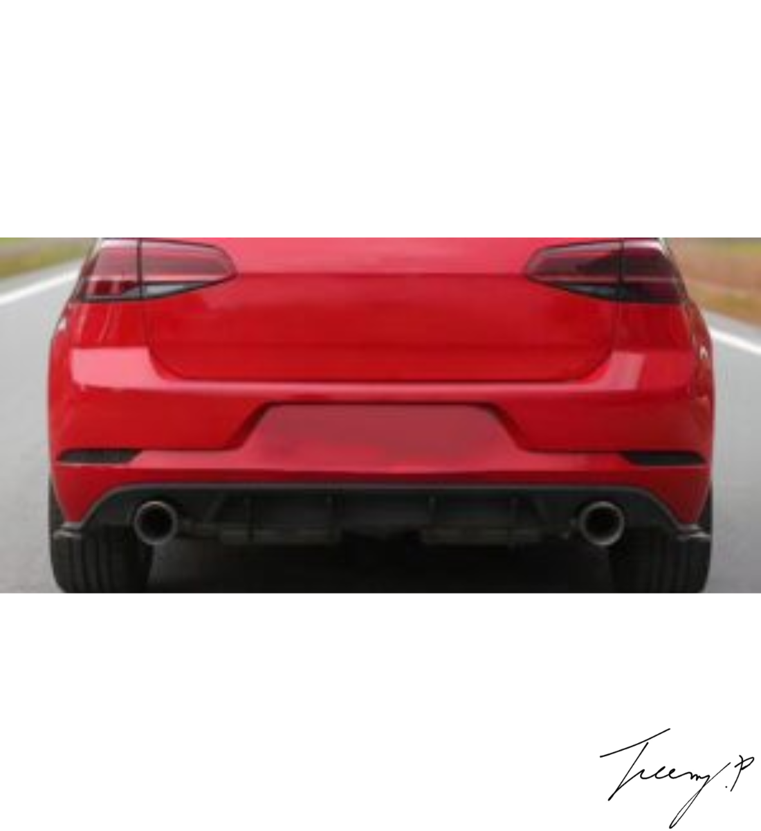 VW Golf GTI MK7.5 (2016-2020 ) Rear Bumper Diffuser Spoiler Blade Style Gloss Black