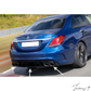 Gloss black rear diffuser with AMG tailpipes installed on a 2015-2020 Mercedes C-Class AMG / C63 W205 Sedan
