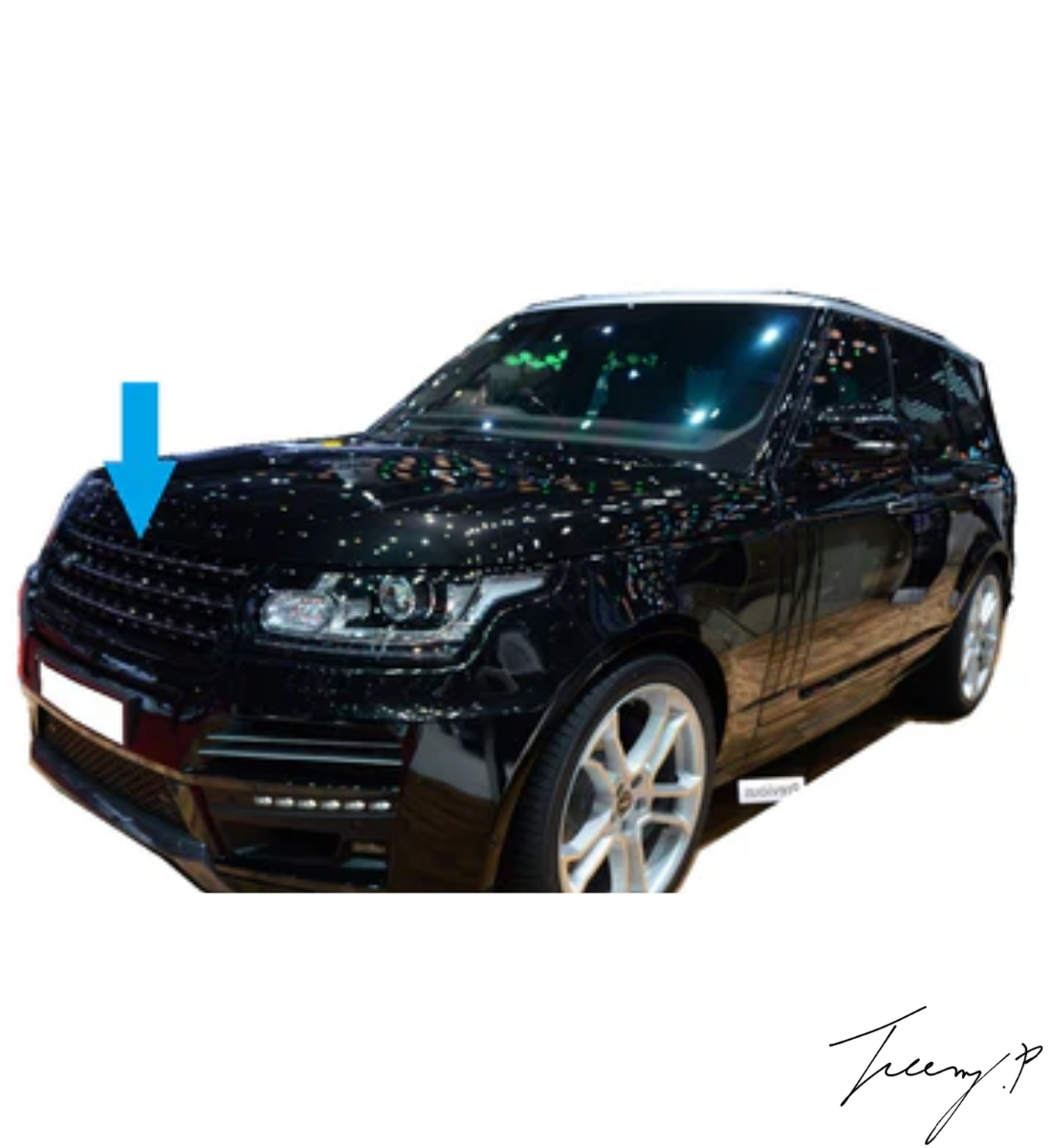 Range Rover Vogue L405 (2013-2017) Front Grille 2018 Facelift Look Gloss Black