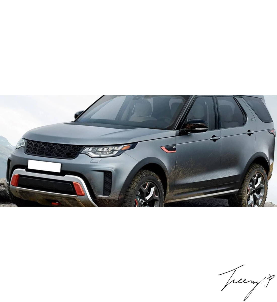 Land Rover Discovery 5 L462 (2017-2020) Front Grille Dynamic Style Gloss Black