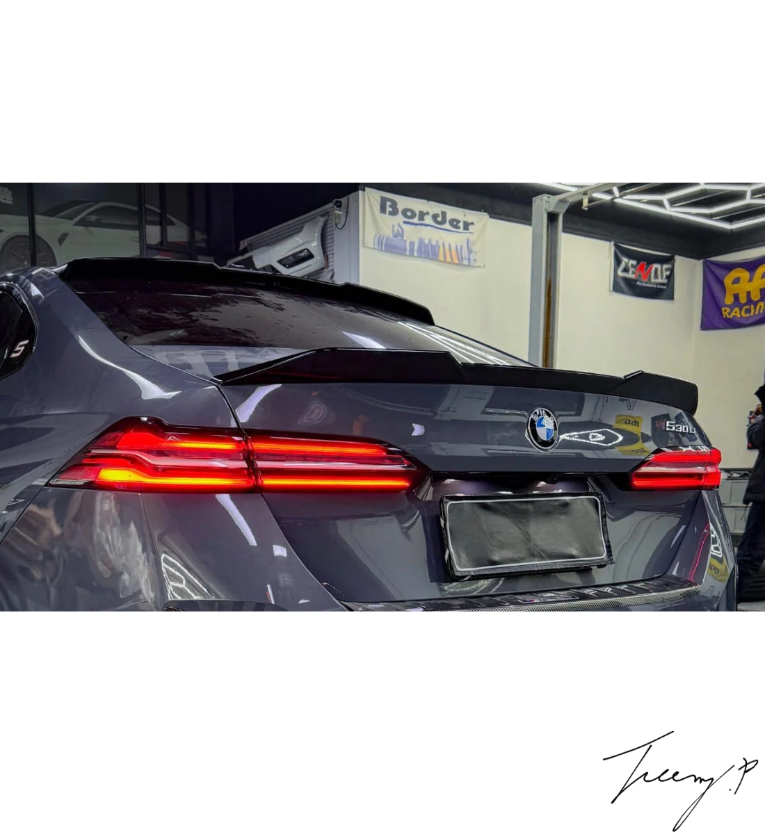 BMW 5 Series G60 G68 2024-2026 Gloss Black Rear Roof Spoiler Above Rear Window