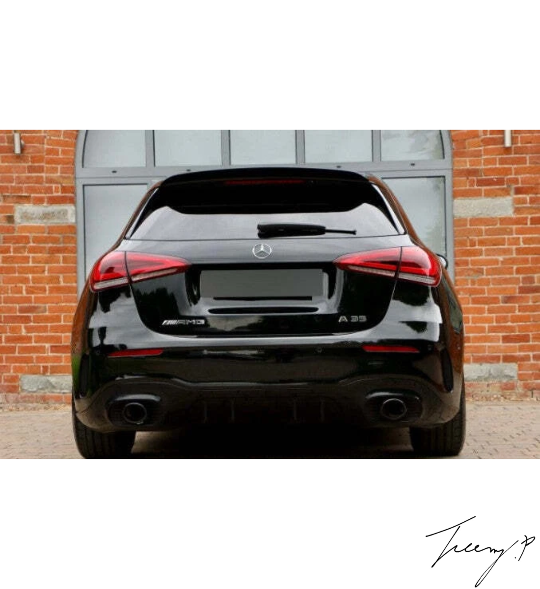 Mercedes A Class W177 (2018+) A35 A45 AMG Style Gloss Black Rear Roof SpoilerLip