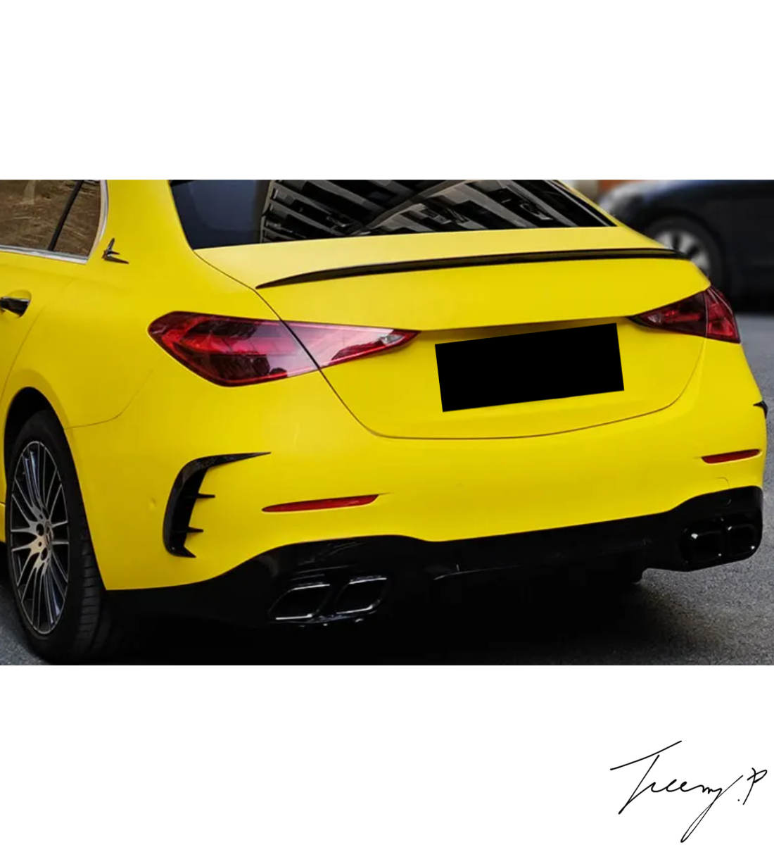 MERCEDES C CLASS W206 2022+ C43 STYLE REAR TRUNK SPOILER GLOSS BLACK