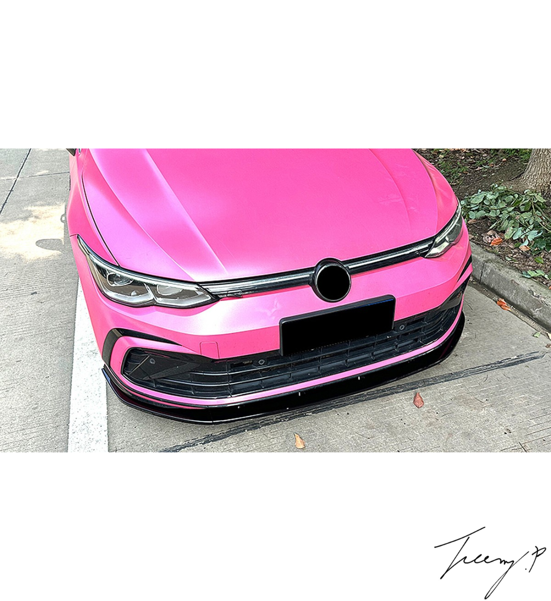 VW Golf MK8 GTI (2020-) Gloss Black Front Lip Splitter Spoiler