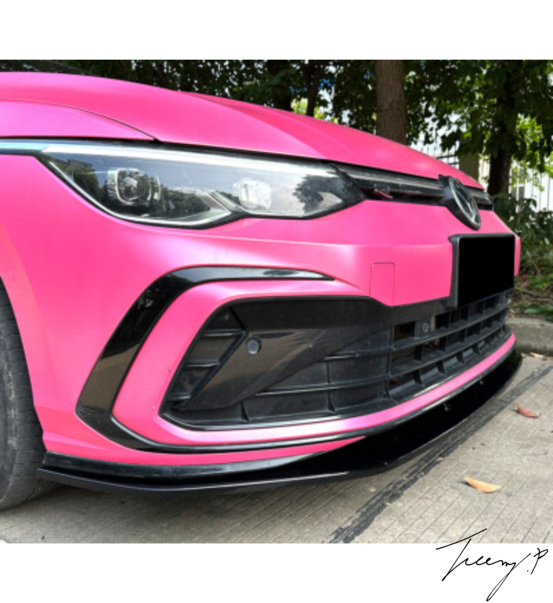 VW Golf MK8 GTI (2020-) Gloss Black Front Lip Splitter Spoiler