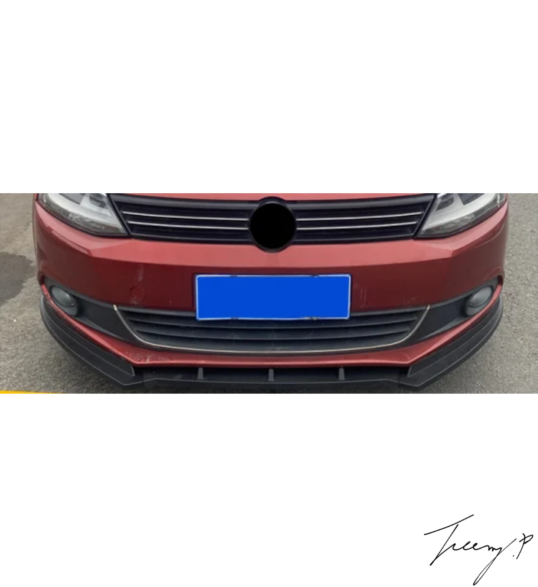 VW JETTA 2011 - 2014 GLOSS BLACK 3 PIECE FRONT BUMPER SPLITTER BODYKIT