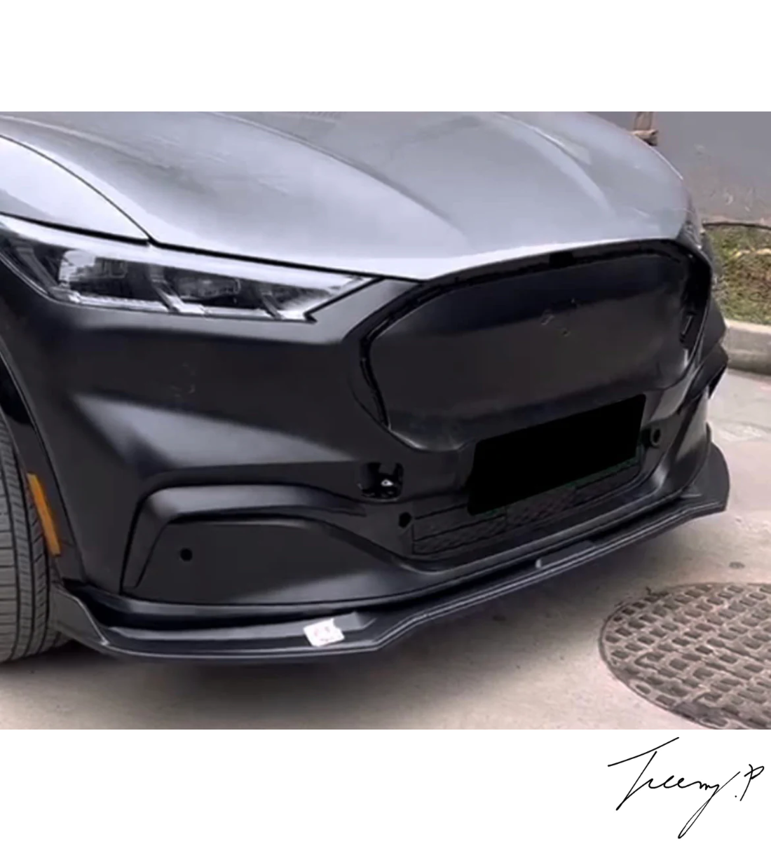 Ford Mustang Mach E (2020+) Front Spoiler Lip Splitter Body Kit Gloss Black