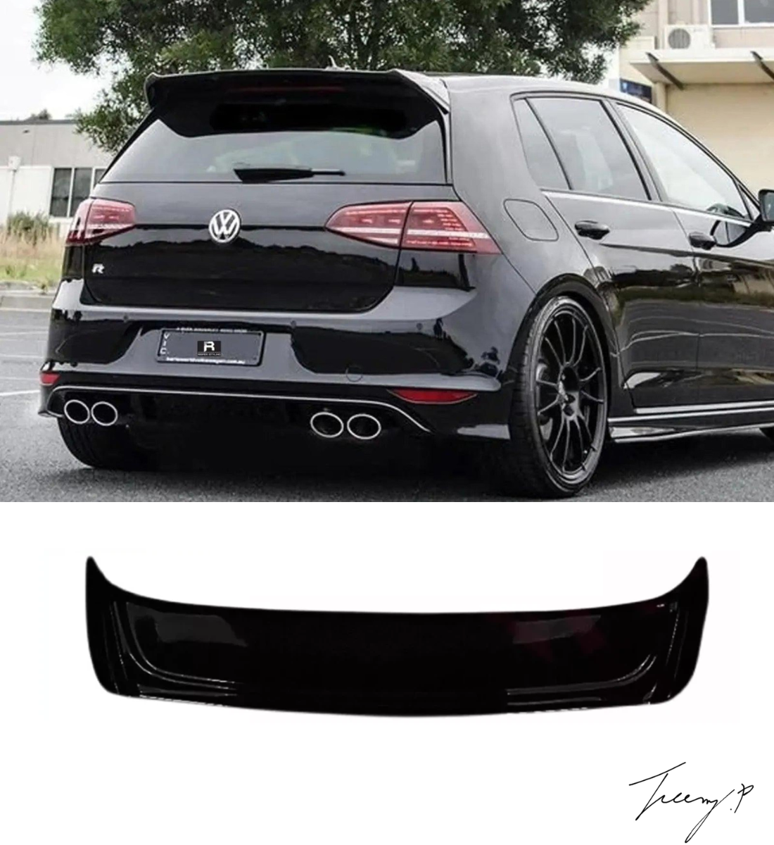 VW Golf MK7 MK7.5 (2012-2020) OSIR Style Gloss Black Rear Roof Spoiler Boot Wing