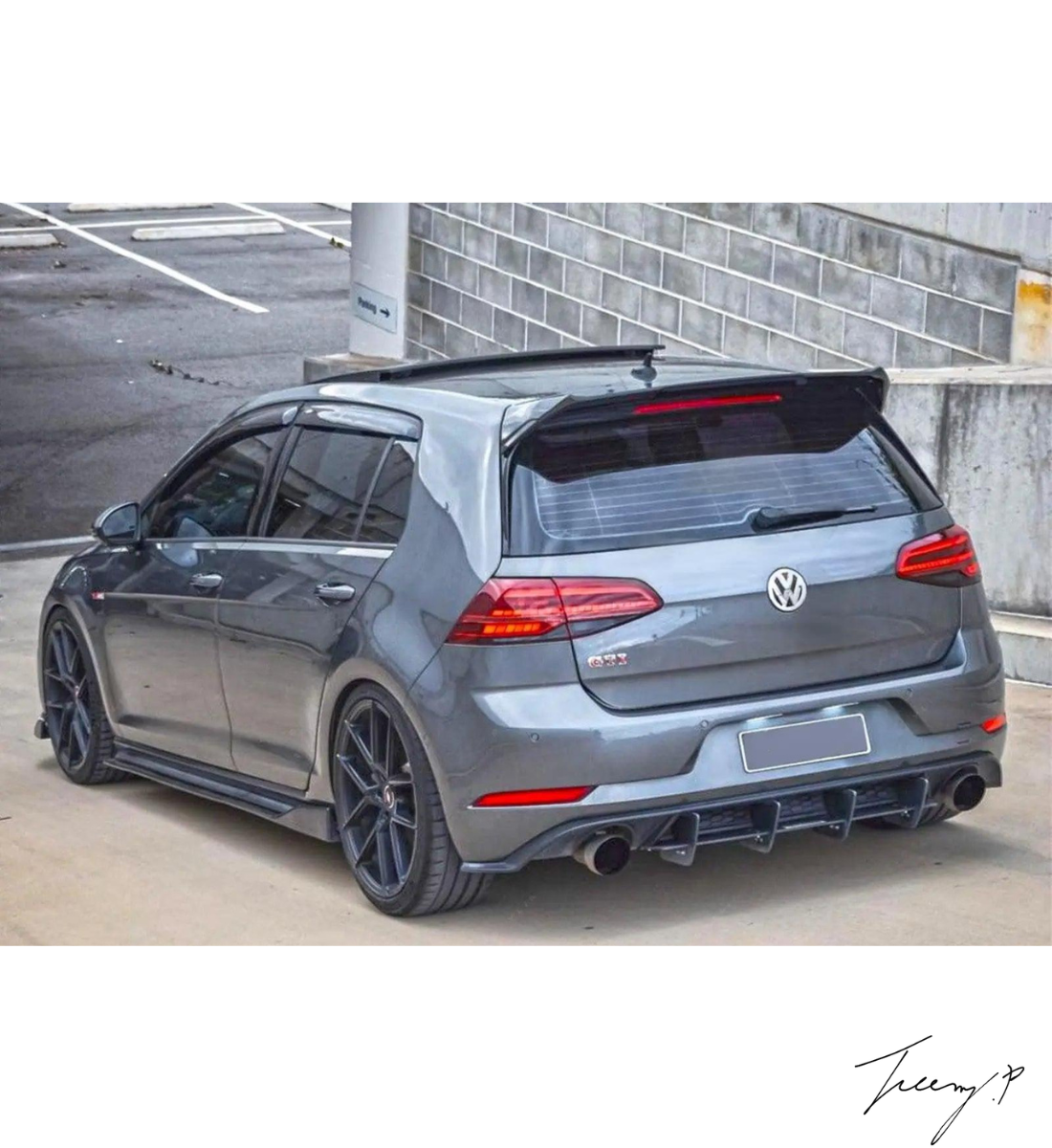 VW Golf MK7 MK7.5 (2012-2020) OSIR Style Gloss Black Rear Roof Spoiler Boot Wing