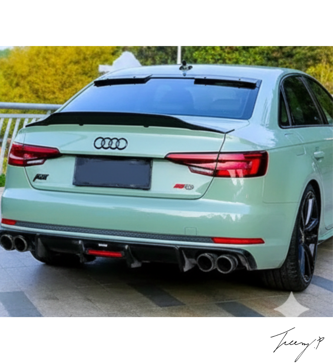 AUDI A4 B9 (2017-2022 ) Gloss Black R Style Rear Spoiler
