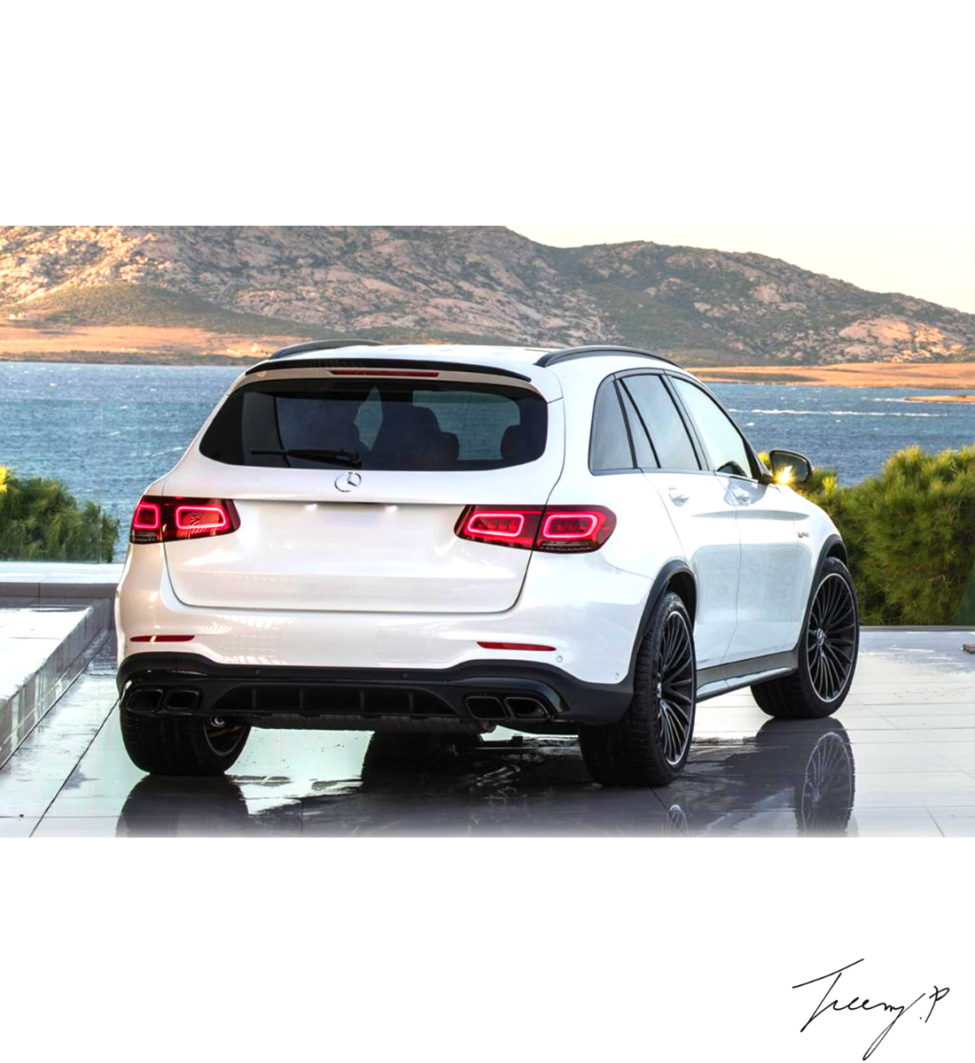 Mercedes GLC Class X253 GLC300 GLC43 (2020+) AMG Gloss Black Rear Roof Spoiler