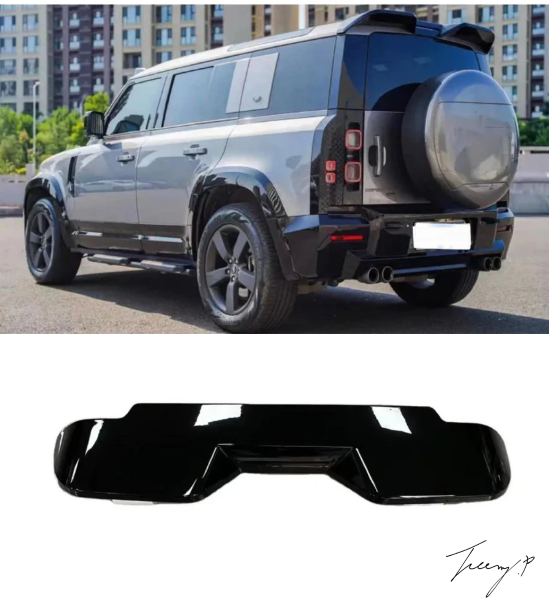 Land Rover Defender 90/110 (2020+) Gloss Black Rear Boot Roof Spoiler Wing