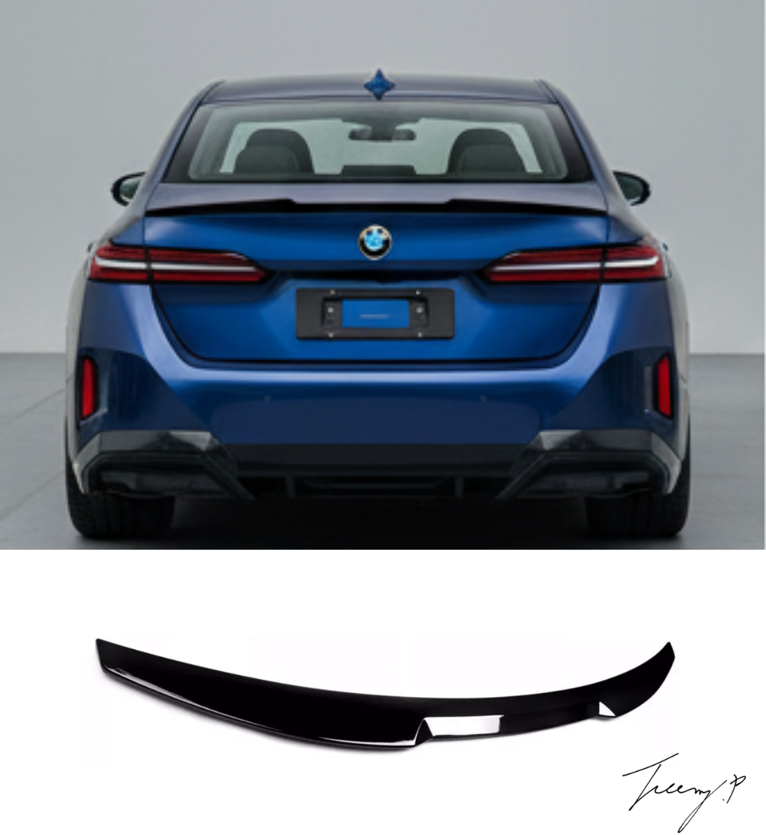 BMW 5 SERIES G60 G68 2024+ M4 STYLE GLOSS BLACK REAR BOOT SPOILER LIP WING