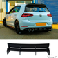 VW Golf R MK7.5 2017-2020 Rear Blade Fin Diffuser Bumper Spoiler Gloss Black